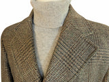 Vintage Maculette Crombie Tweed Coat M/40 Light Brown Plaid Wool
