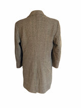 Vintage Maculette Crombie Tweed Coat M/40 Light Brown Plaid Wool