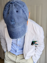 eHABERDASHER Dad Cap Denim Blue Brushed Cotton