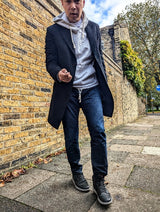 Benjamin Colombo Overcoat Black 3-Button Wool/Cashmere