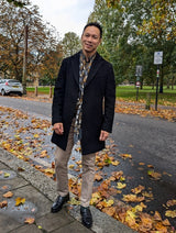 Benjamin Colombo Overcoat Black 3-Button Wool/Cashmere