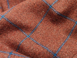 Benjamin Di Pray Sport Coat Brick Red-Orange w/ Blue Windowpane 2-button Soft Shoulder Silk/Wool