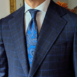 Benjamin 3-in-1 Suit Navy Blue Plaid 2-button Wool Flannel