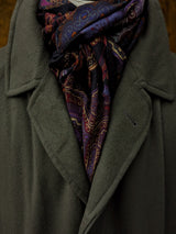 Battisti Scarf Black with Purple Multi Paisleys Modal/Cashmere whisper