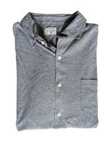 Hartford Polo Shirt M Mid Grey Cotton Interlock