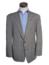 Vintage Marks & Spencer British Sport Coat 42R Black/White Herringbone 2-button Wool