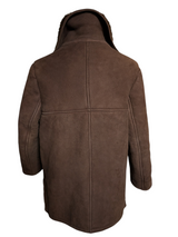 Vintage Antartex Scotland Leather Lamb Shearling Coat XL/44 Brown 4-Button