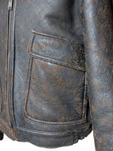 Vintage Morlands Leather British Shearling Bomber Jacket M/L Dark Brown