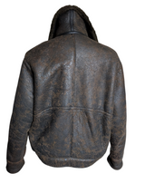 Vintage Morlands Leather British Shearling Bomber Jacket M/L Dark Brown