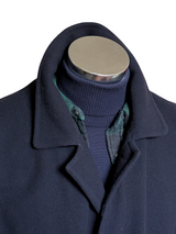 Vintage Rappson Sweden Belted Coat 42/44R Navy Blue Wool