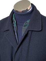 Vintage Rappson Sweden Belted Coat 42/44R Navy Blue Wool