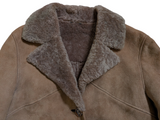 Vintage Morlands Women's British Lambsuede Shearling Coat 42/L Beige