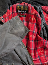 Barbour Raglan Jacket M Greyish Brown Waxed Cotton