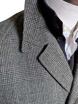 Vintage John Collier Balmacaan Raglan Coat 40R Grey Prince of Wales Plaid Wool