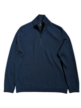 Bogner Half Zip Sweater M Navy Blue Merino Wool