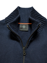 Bogner Half Zip Sweater M Navy Blue Merino Wool