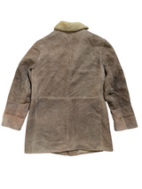 Vintage British Women's British Lambsuede Shearling Coat XL Beige
