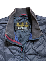 Barbour Jacket M Navy Blue Bomber Padded Quilt Polyester