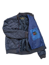 Barbour Jacket M Navy Blue Bomber Padded Quilt Polyester