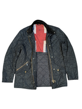 Barbour Jacket M Ltd Ed Union Jack Black Moran Padded Quilt Polyester