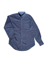 Fay Button Down Collar Shirt L Navy Blue Linen