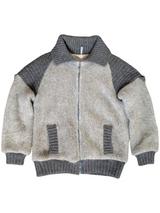 Vintage Spelana Norwegian Sweater Jacket M Natural Grey Full Zip Cardigan Pure Spelsau Wool Rare