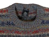 Vintage British Sweater M Multi-colored Fair Isle Crewneck Thick Wool