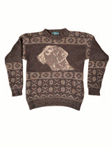 Vintage Woolrich Sweater M Brown Donegal Dog Wool Handframed