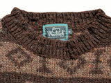 Vintage Woolrich Sweater M Brown Donegal Dog Wool Handframed