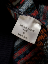 Barbour Sweater XL Navy Blue Fair Isle Wool