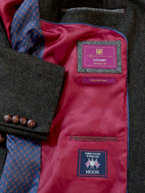 Marks & Spencer Abraham Moon Sport Coat 44L Forest Green Herringbone 2-button Worsted Wool Tweed
