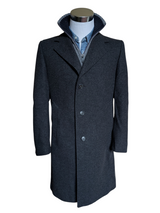 Vintage Dunn & Co Crombie Overcoat M/40R Charcoal Grey 3-button Heavy Wool