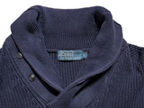 Polo Ralph Lauren Shawl Collared Sweater Navy Blue L/XL Cotton