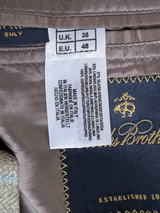 Brooks Brothers Sport Coat 38S Slim Grey Windowpane Silk/Linen/Wool