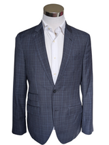 Hackett Suit 38R Soft Navy Blue Plaid Wool