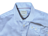 Chester Barrie Dress Shirt 15.5 Pale Blue Weave Spread Collar Cotton