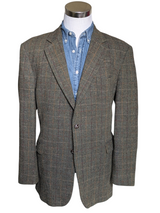 Vintage Marks & Spencer Harris Tweed Sport Coat 44L Rosemary Green 2-button Wool