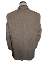 Atelier Torino x Abraham Moon Sport Coat 48R Light Brown Herringbone 2-button Wool Yorkshire Tweed