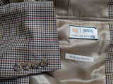 Vintage Marks & Spencer St Michael Sport Coat 38/40R Tan Check 2-button Wool