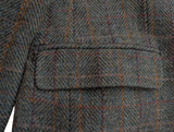 Vintage Marks & Spencer Harris Tweed Sport Coat 44L Rosemary Green 2-button Wool
