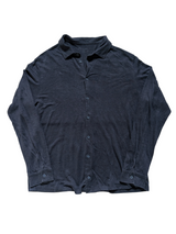 Falconeri Shirt L/XL Soft Navy Blue Knit Linen