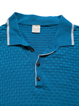 Pal Zileri Knit Polo XXL/56 Turquoise Blue Cotton