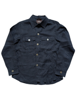 Oscar Jacobson Maverick Overshirt/Jacket L Navy Blue Linen