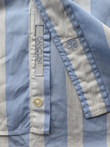 Chester Barrie Shirt 16 Blue/White Striped Cotton Canclini