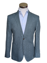 John Lewis x Leomaster Sport Coat 38R Teal Herringbone 2-button Linen