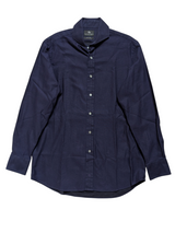 Chester Barrie Shirt 16 Navy Luxe Cotton Thomas Mason