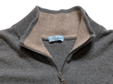 Battisti Half Zip Sweater L Grey Cashmere/Silk