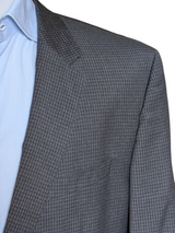 Hugo Boss Suit 44R Charcoal Check Wool Reda
