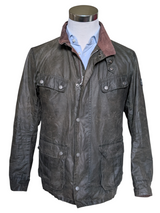 Barbour Motorcycle Jacket M Olive Green Duke Waxed Cotton