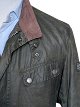 Barbour Motorcycle Jacket M Olive Green Duke Waxed Cotton